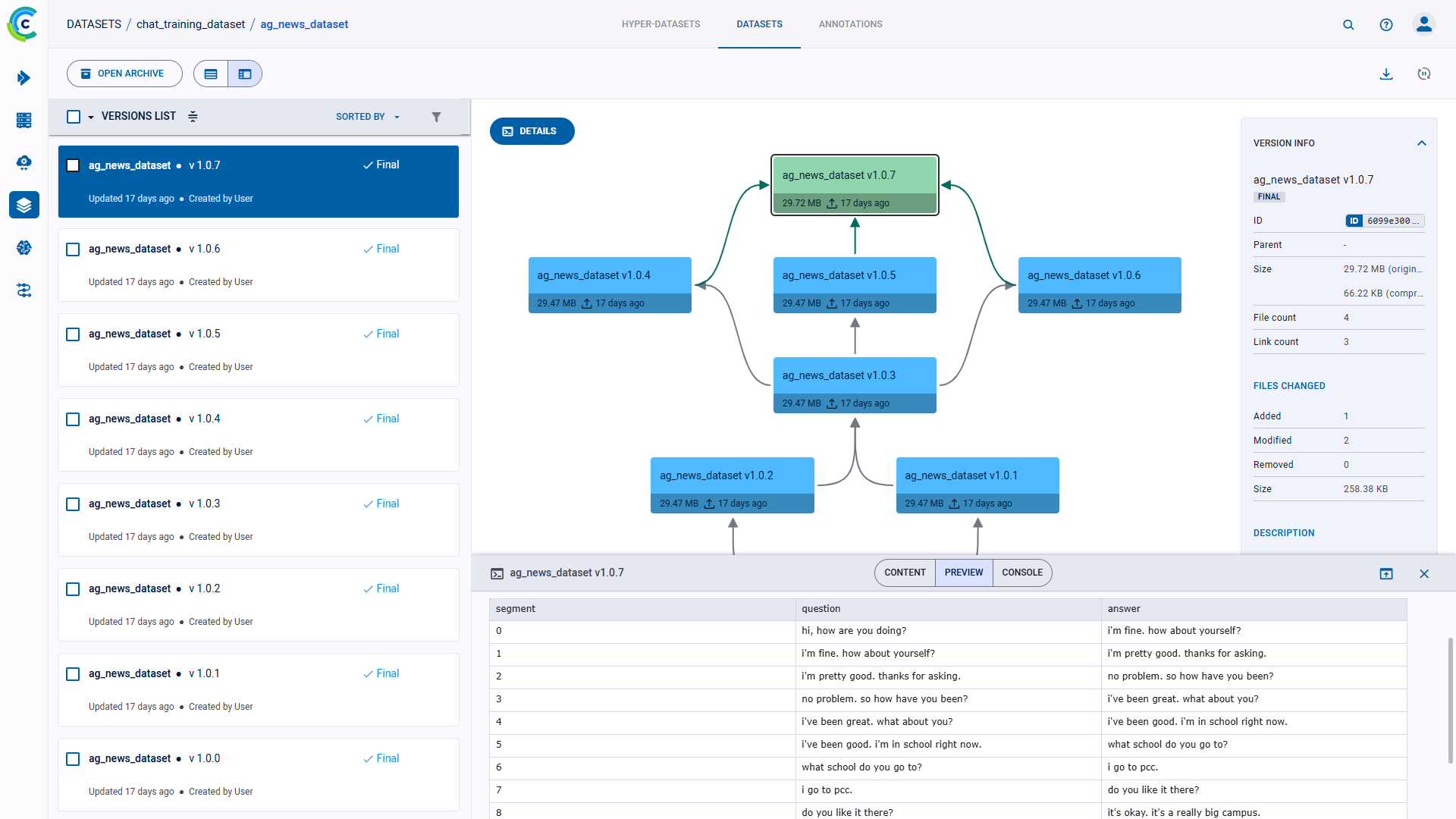 Dataset preview