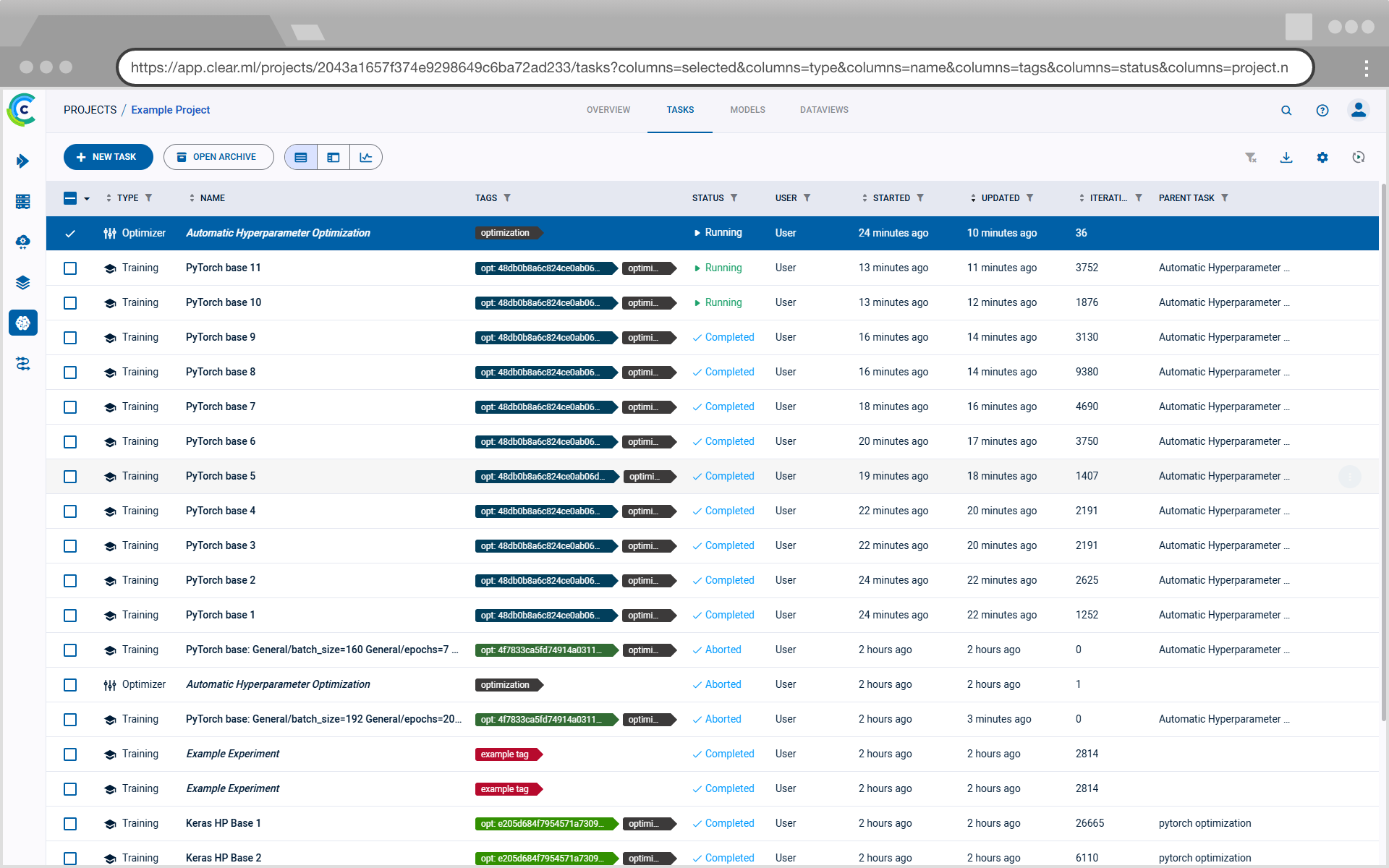 Task table sharing