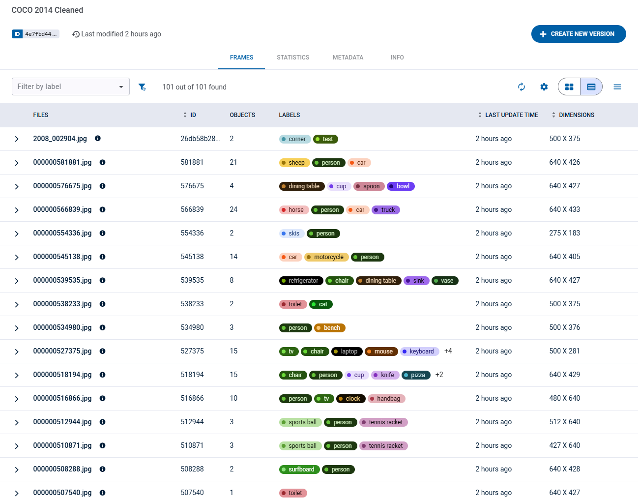 Frame browser list