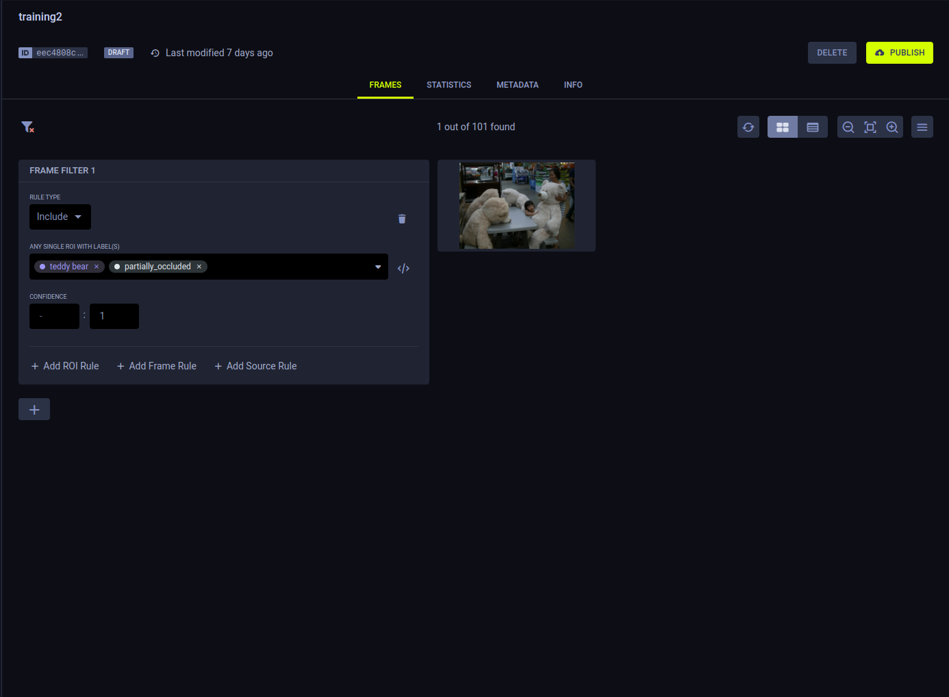 Add label to ROI rule
