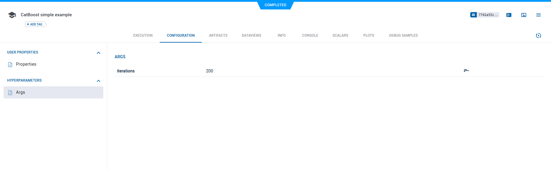 Task hyperparameters