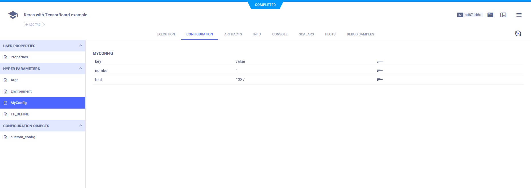 Custom parameters group