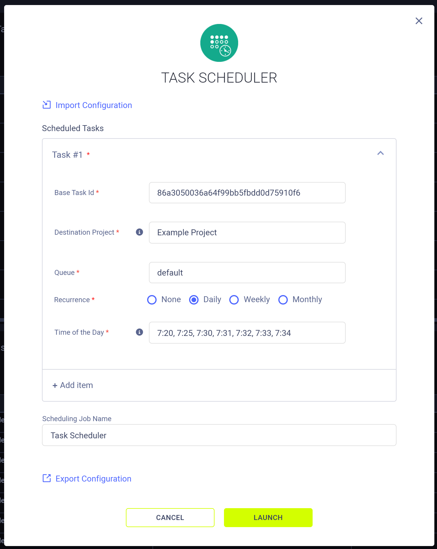 TaskScheduler wizard