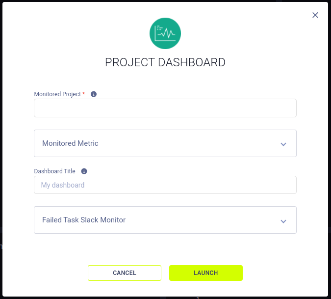 Dashboard app wizard