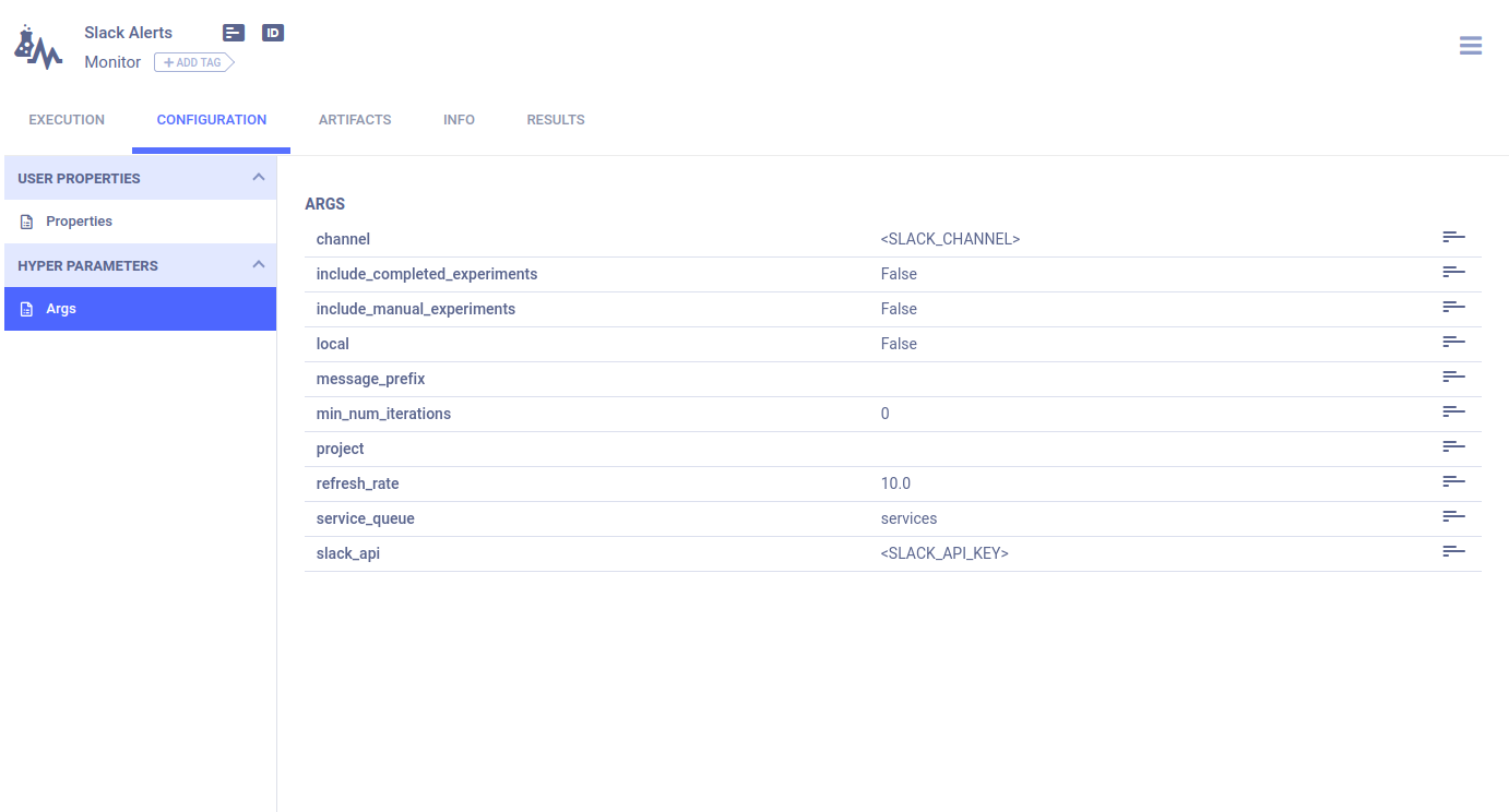 Monitoring configuration