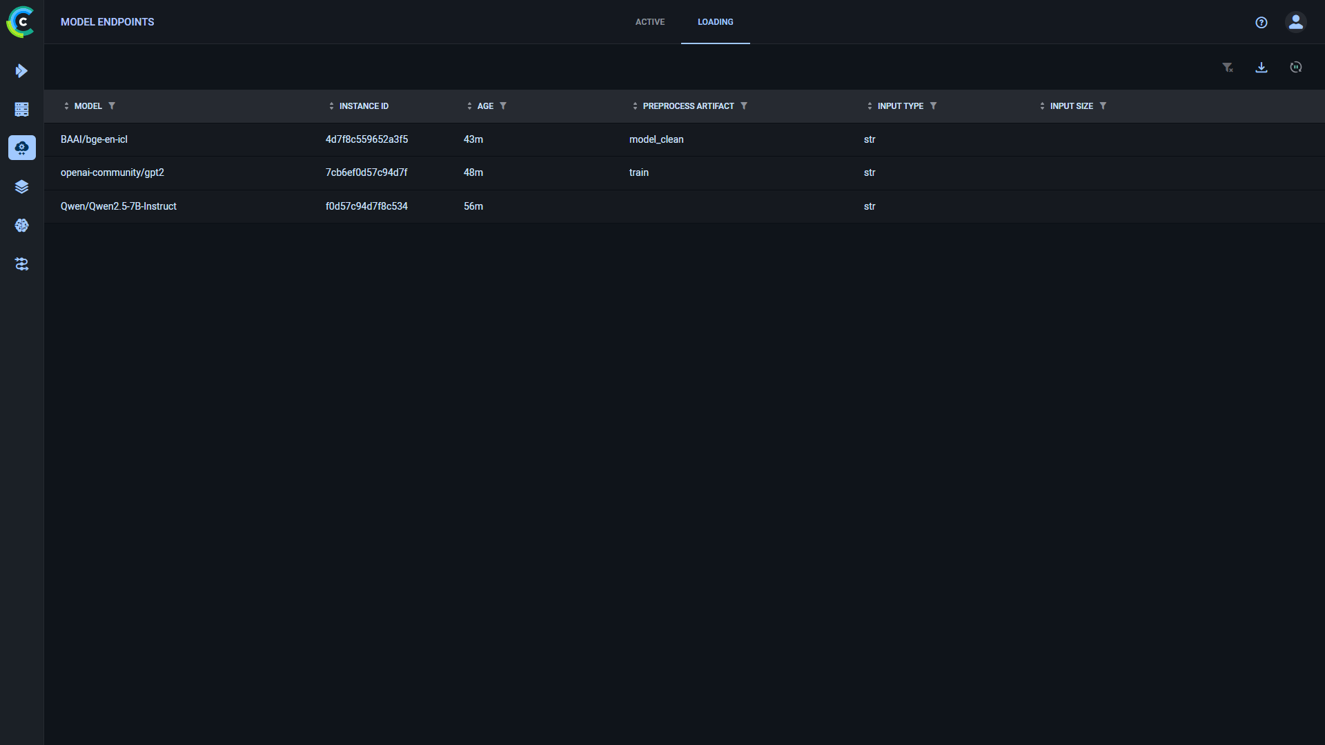 Loading endpoints