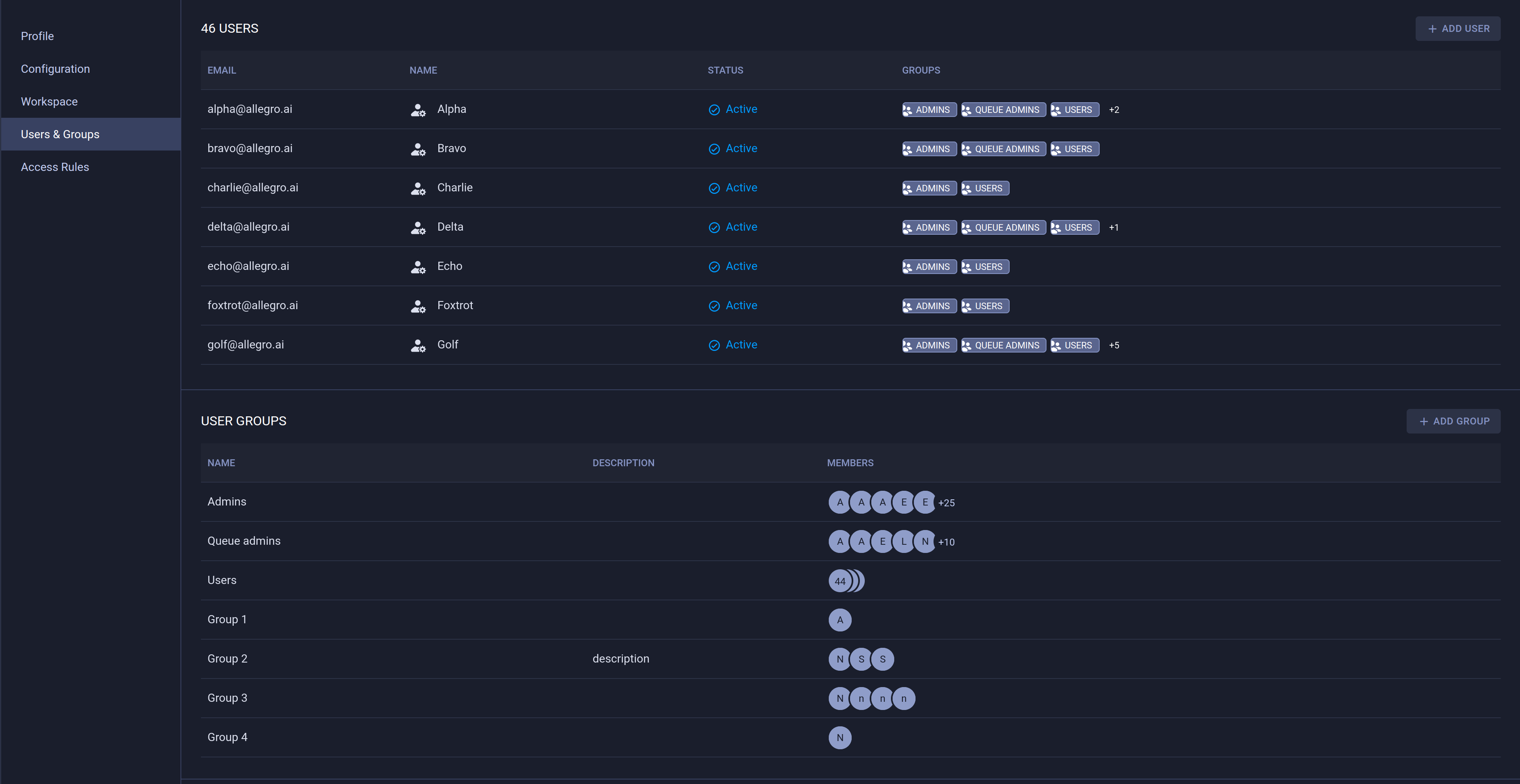 User Management Page