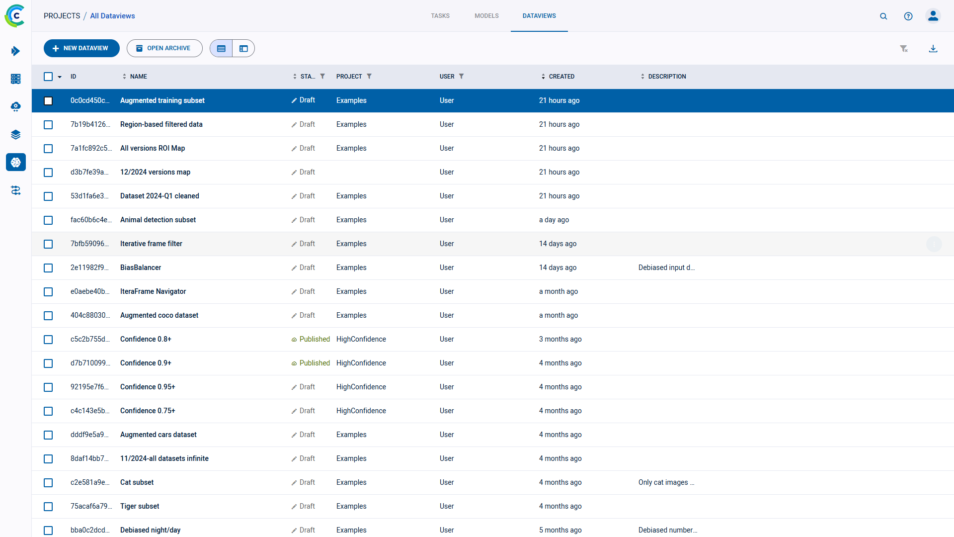 Dataview table