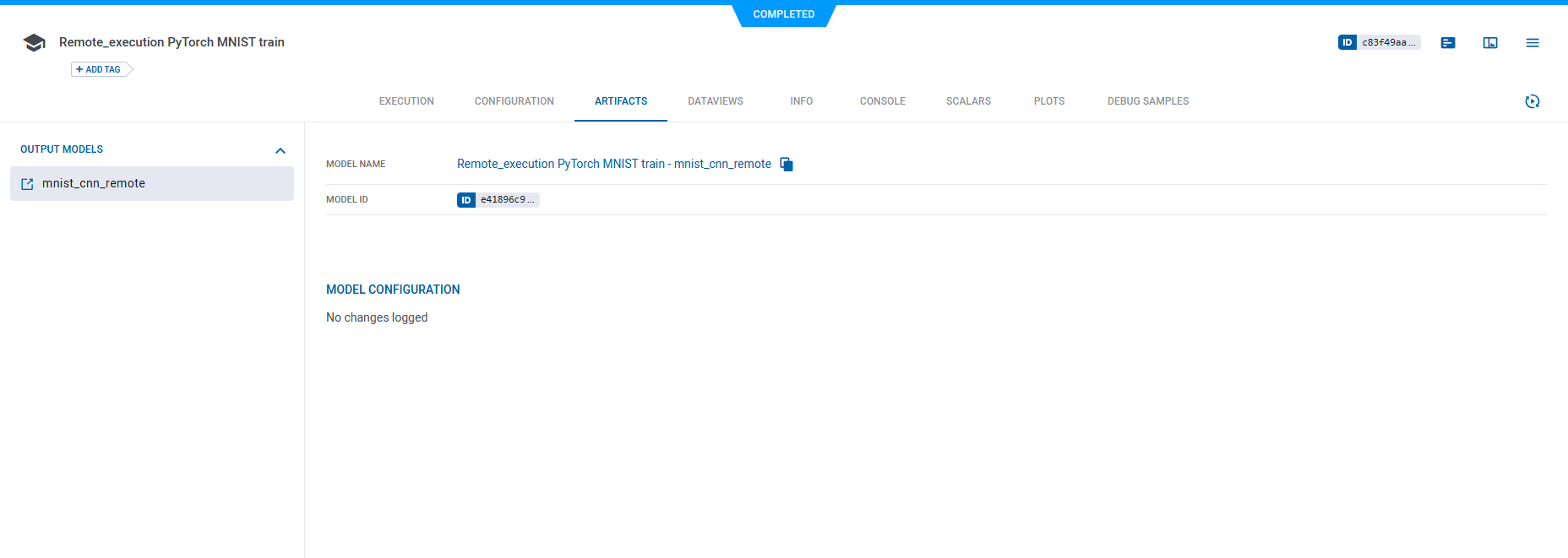 Task artifacts