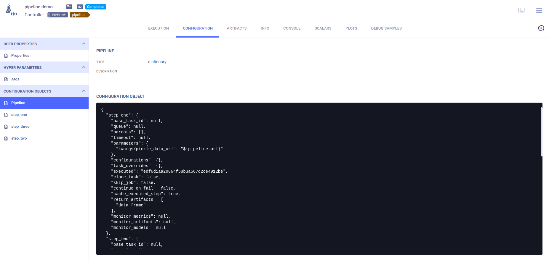 Pipeline configuration