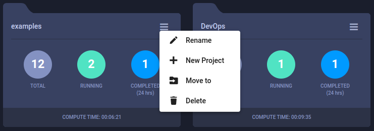 Project context menu