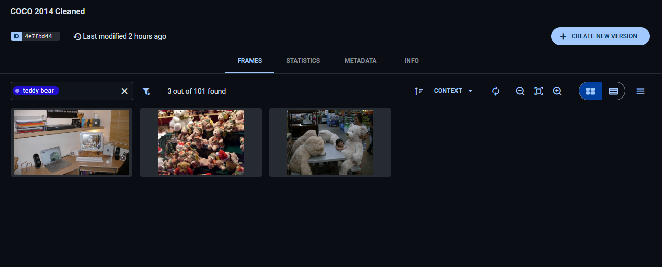 Filtered version browser
