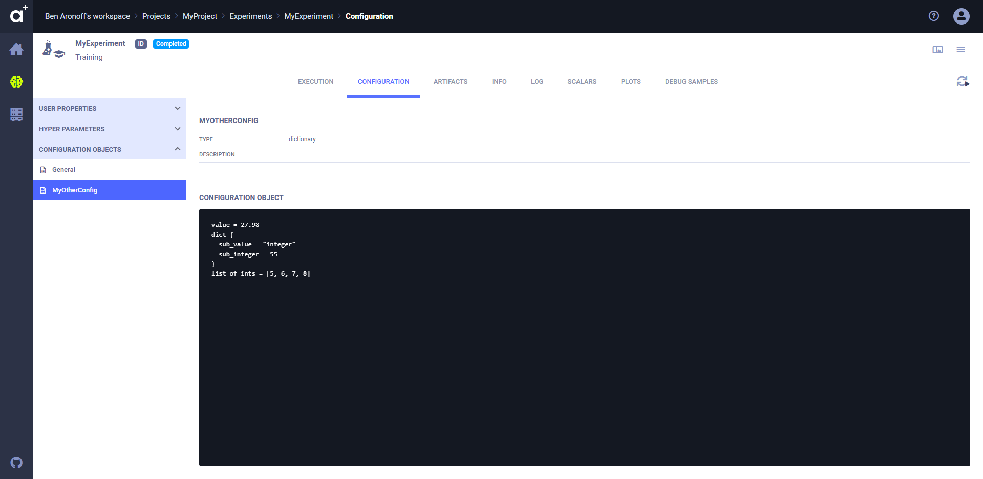 Custom configuration objects