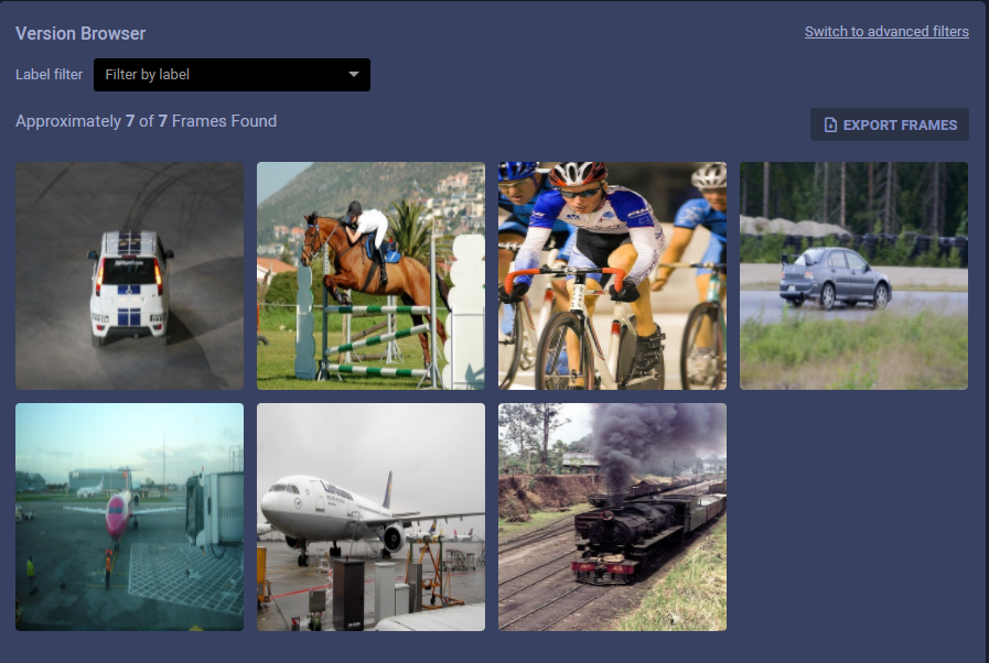 Unfiltered version browser