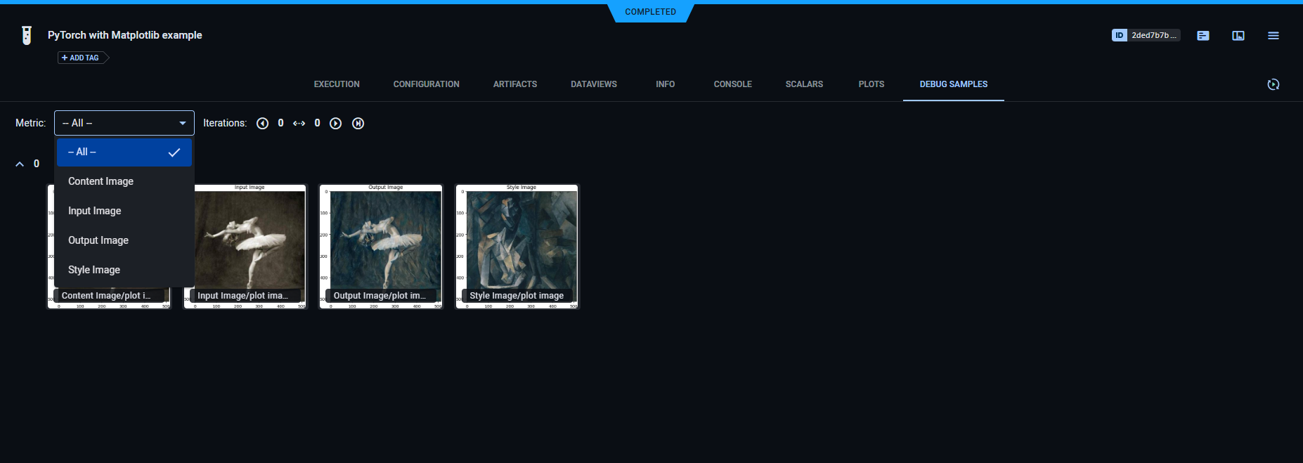 Debug sample selection