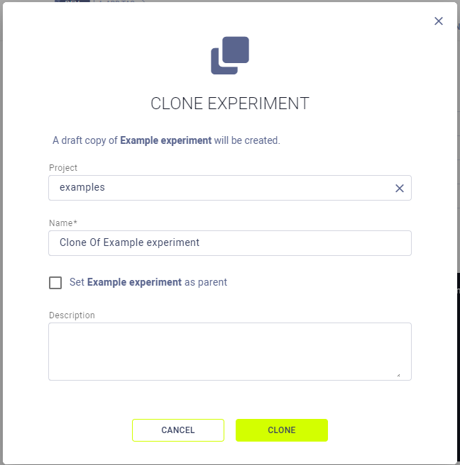 Clone modal