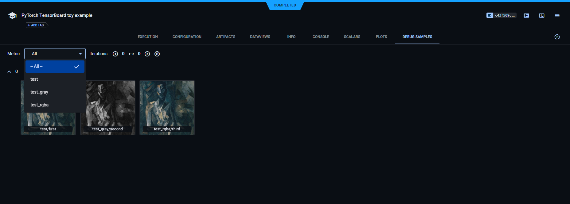 Tensorboard WebApp debug samples