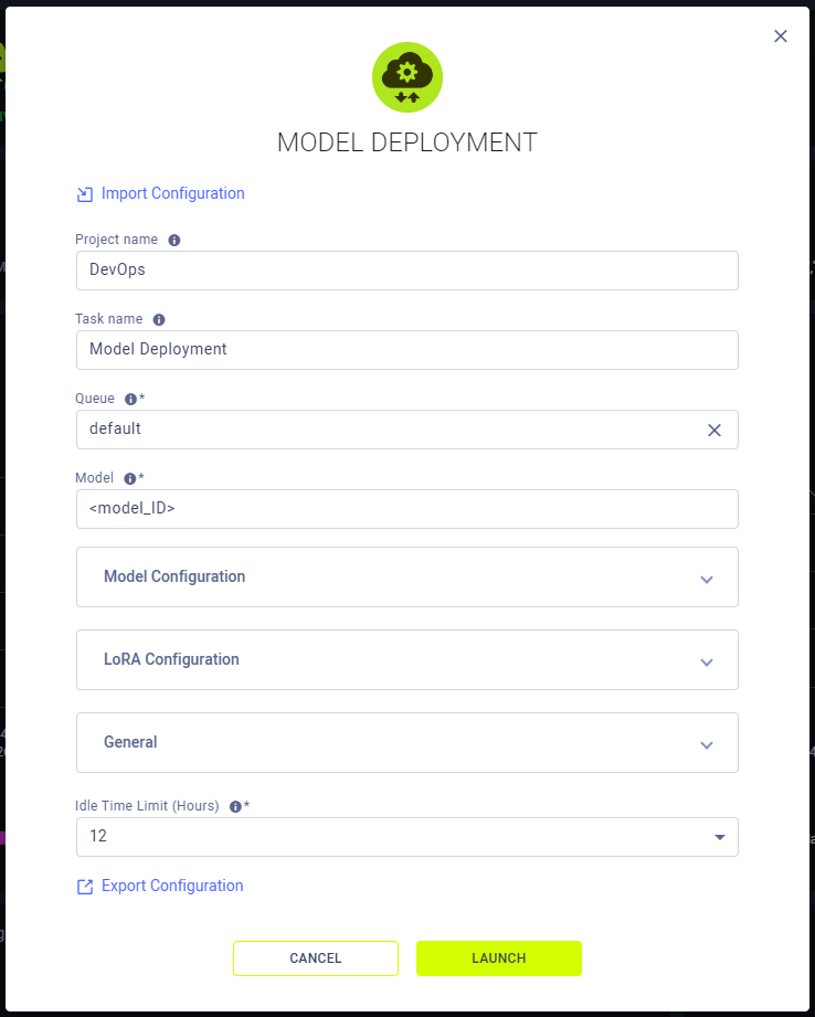 Model Deployment app form