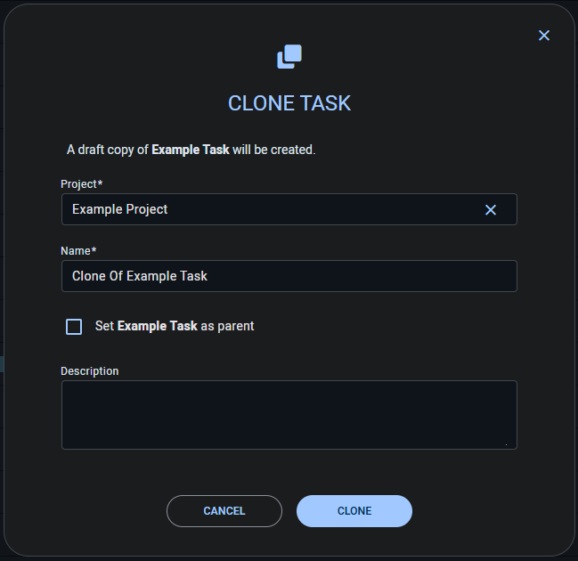 Clone modal