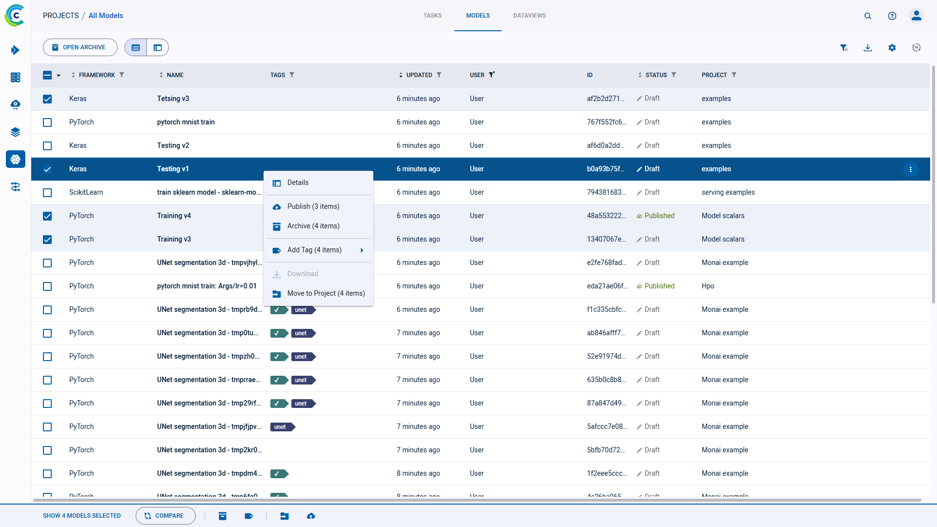 Model table batch operations