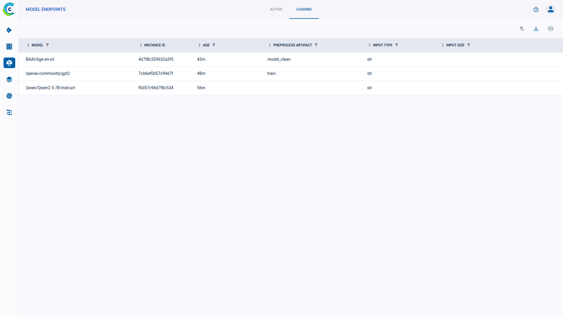 Loading endpoints