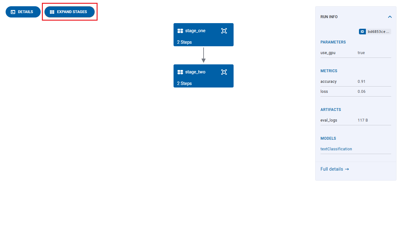 Pipeline structure in stages