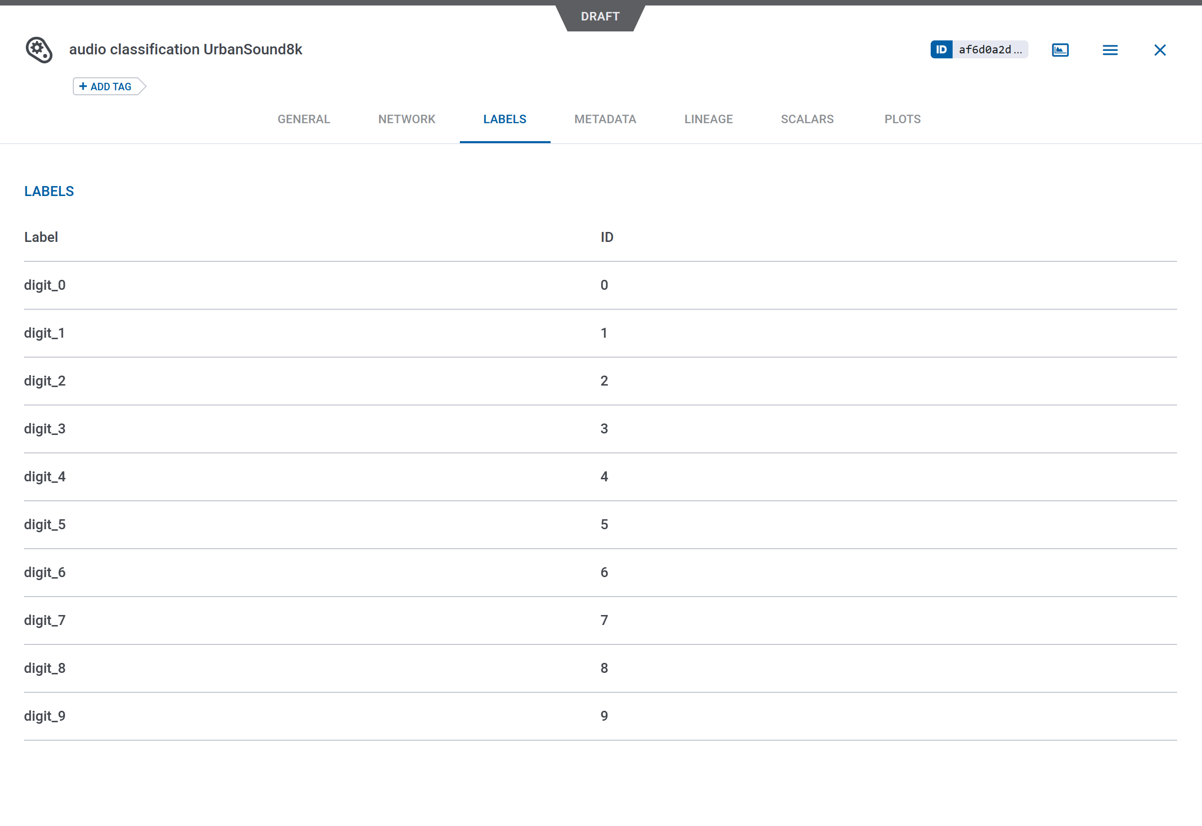 Model label enumeration