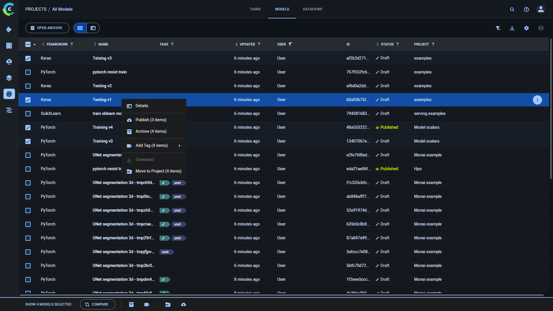 Model table batch operations