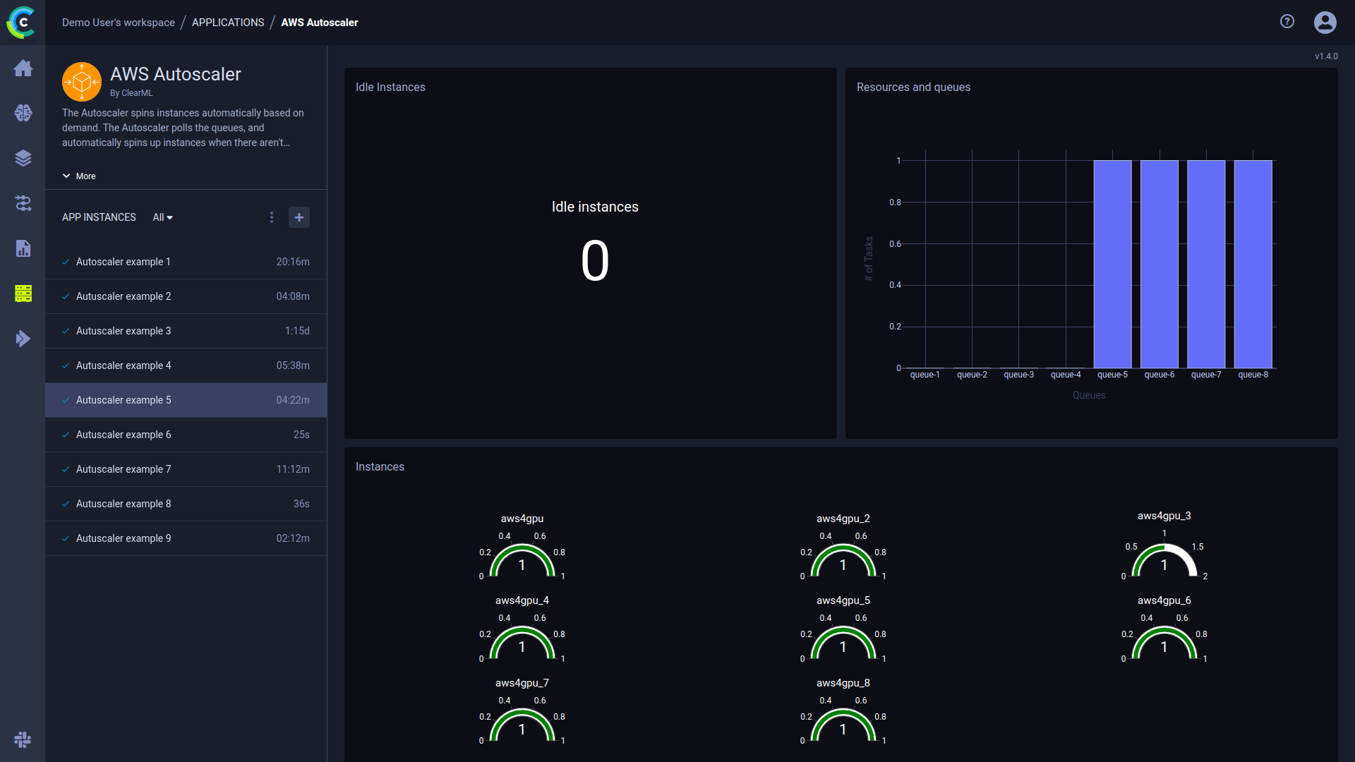 Autoscaler dashboard