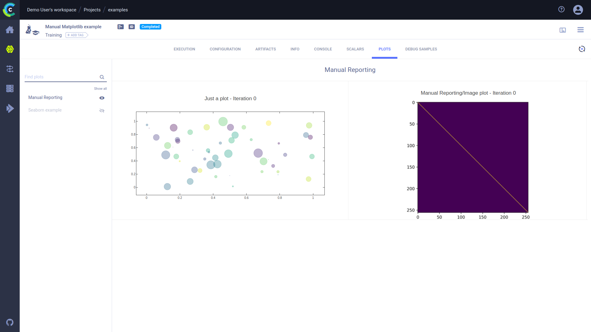 Experiment Matplotlib plots