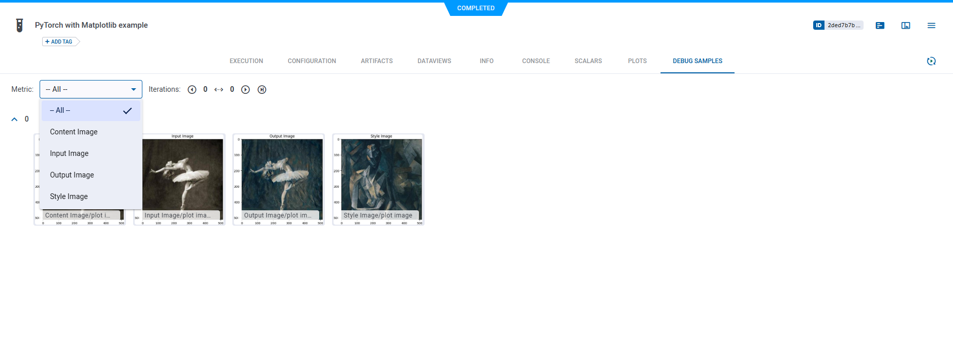 Debug sample selection