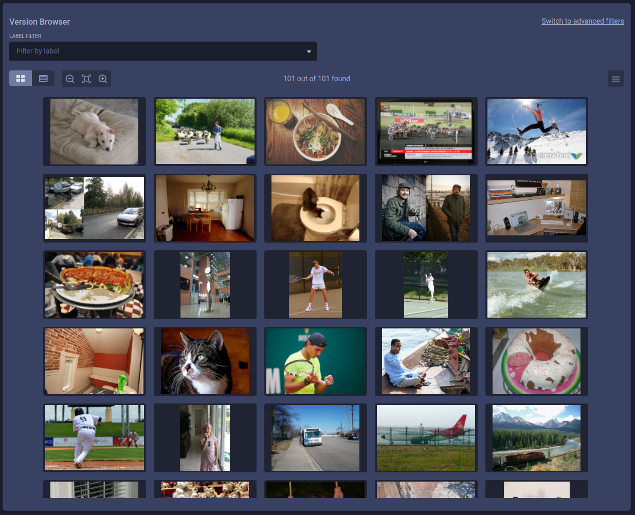 Frame browser thumbnails