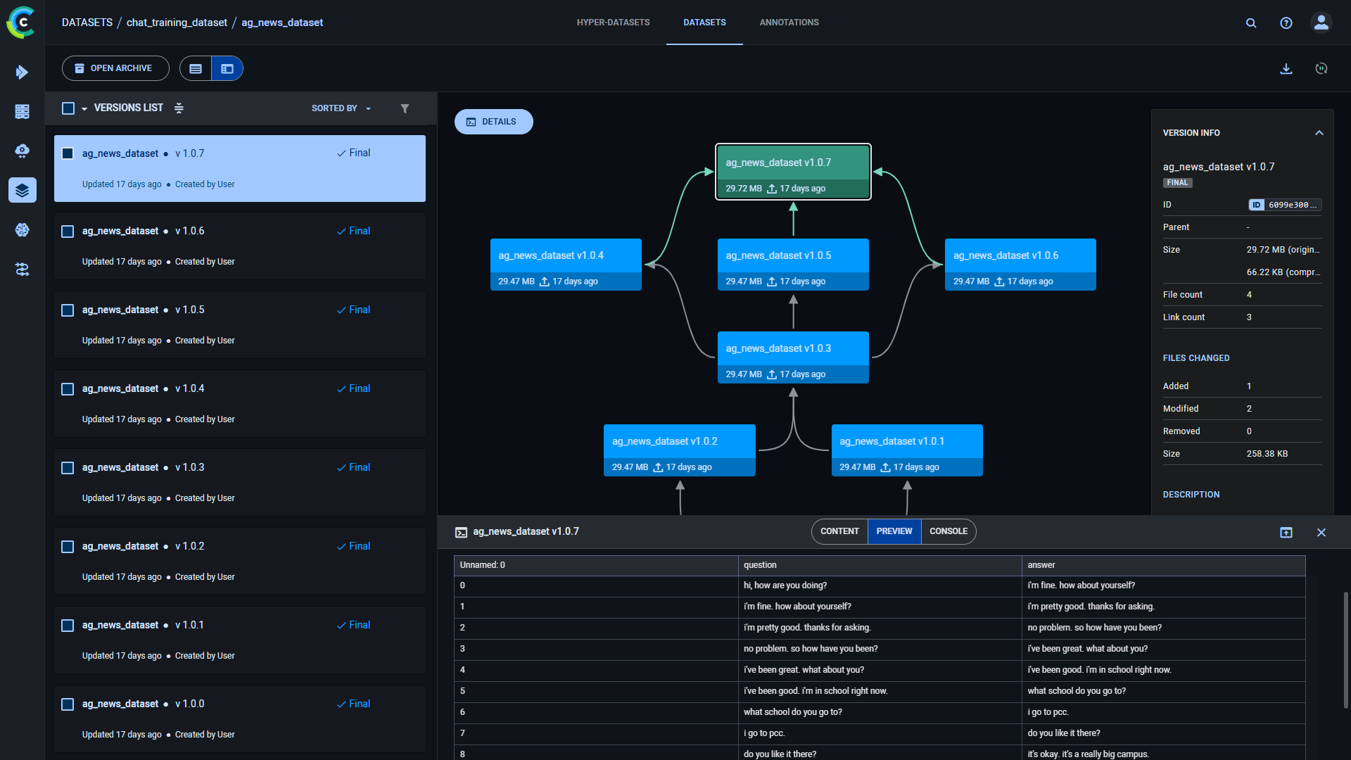 Dataset preview