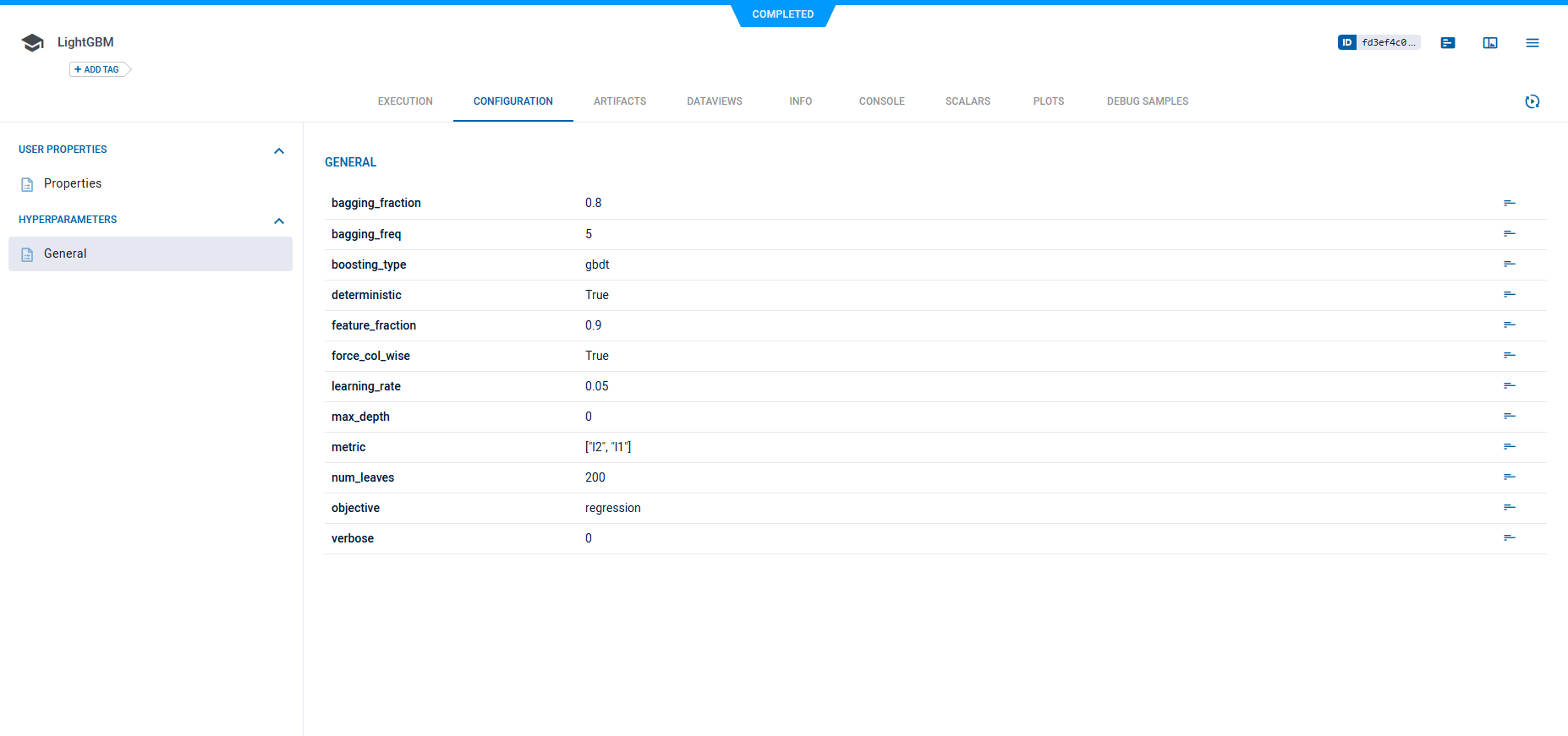 LightGBM hyperparameters