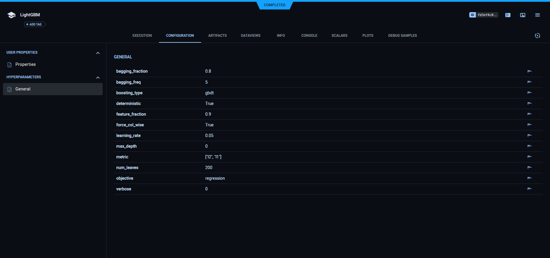 LightGBM hyperparameters