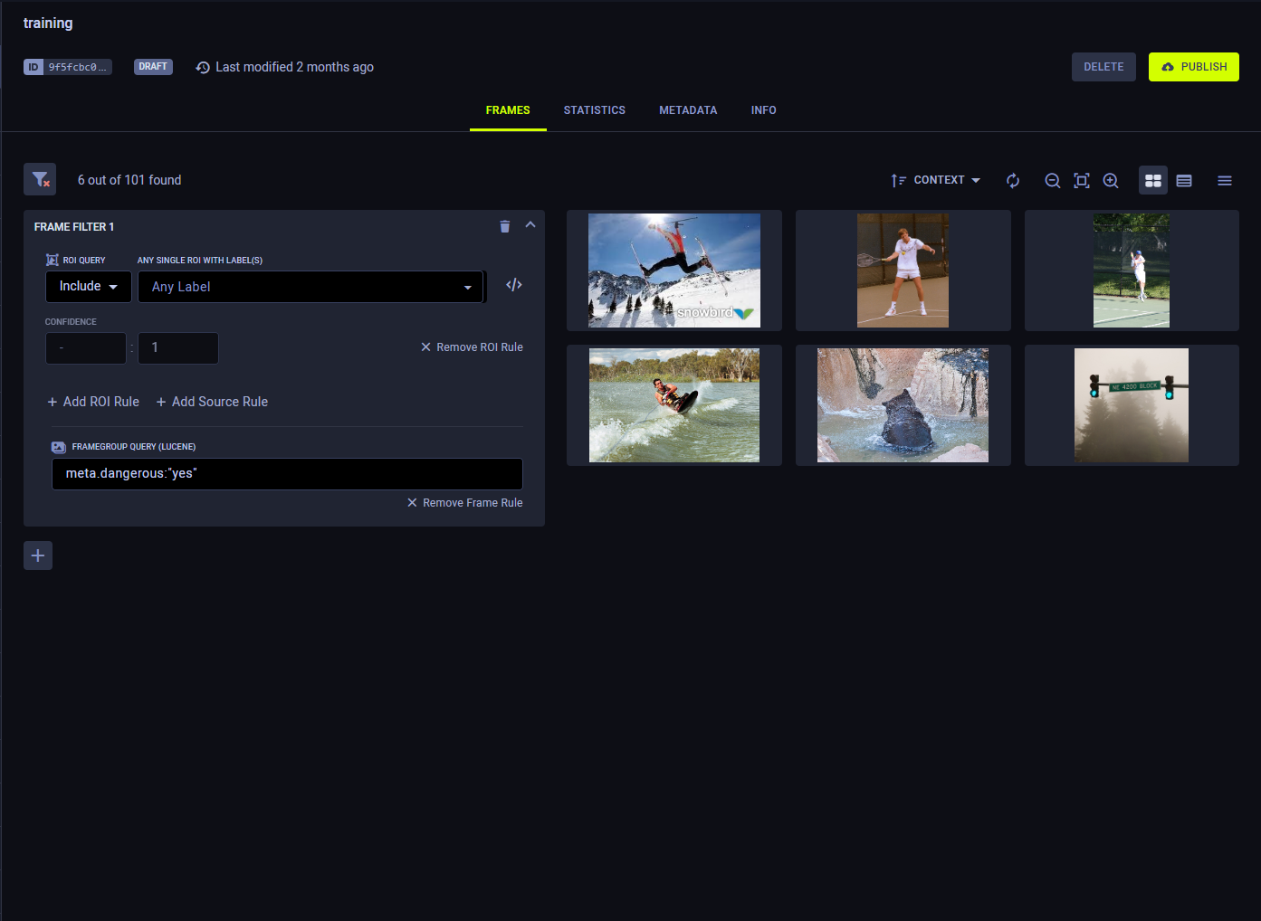 Filter by metadata