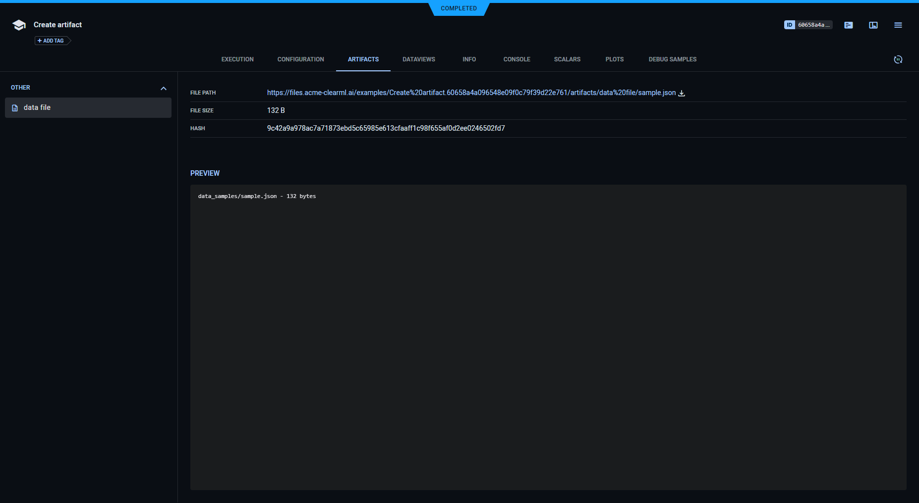 Artifacts in WebApp