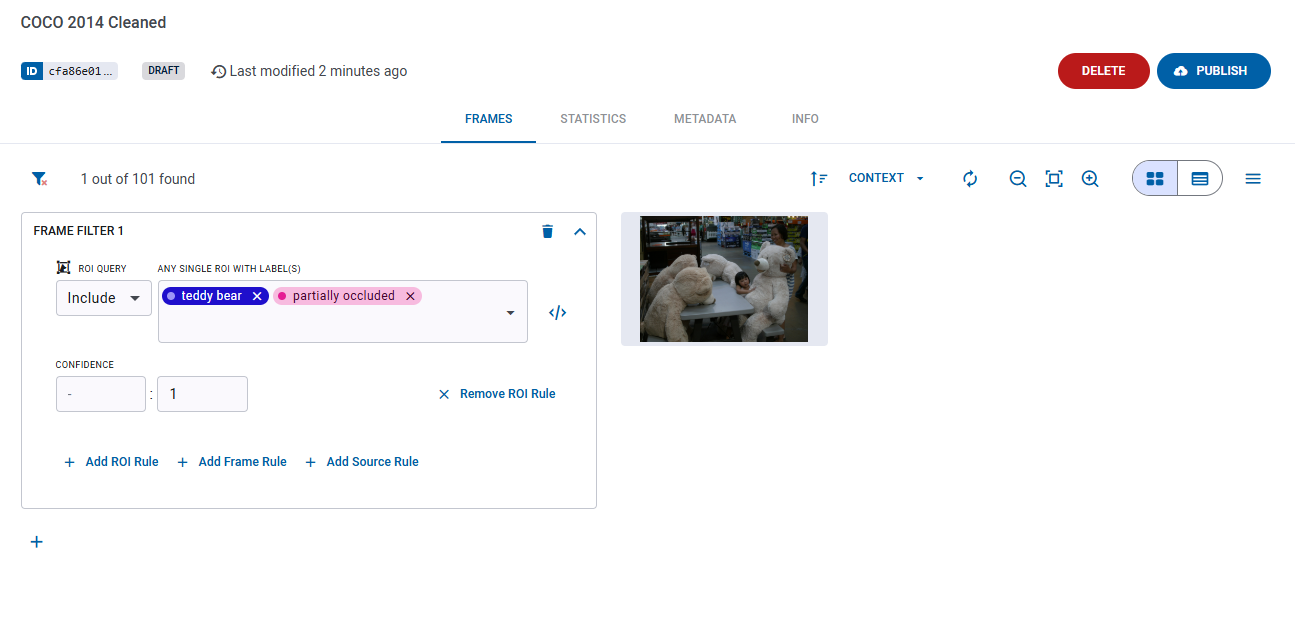 Add label to ROI rule