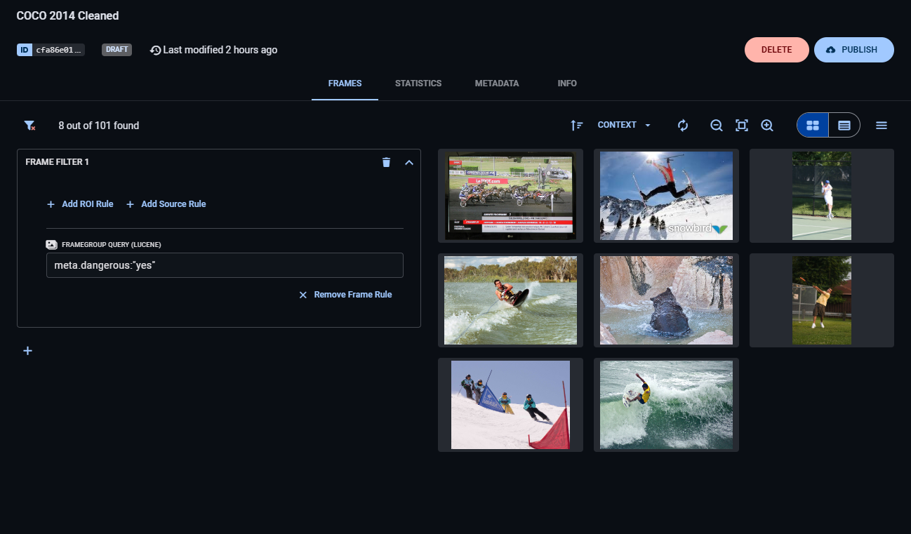 Filter by metadata