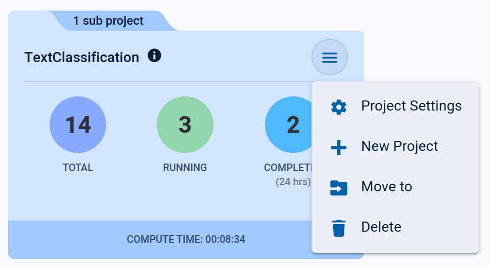 Project context menu