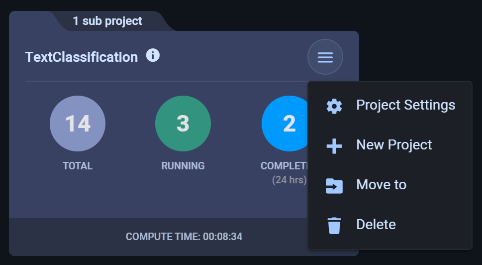 Project context menu