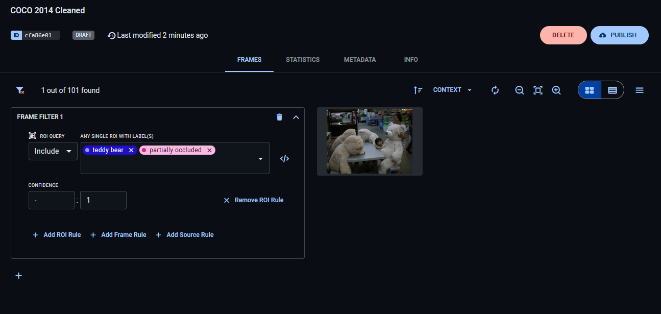 Add label to ROI rule