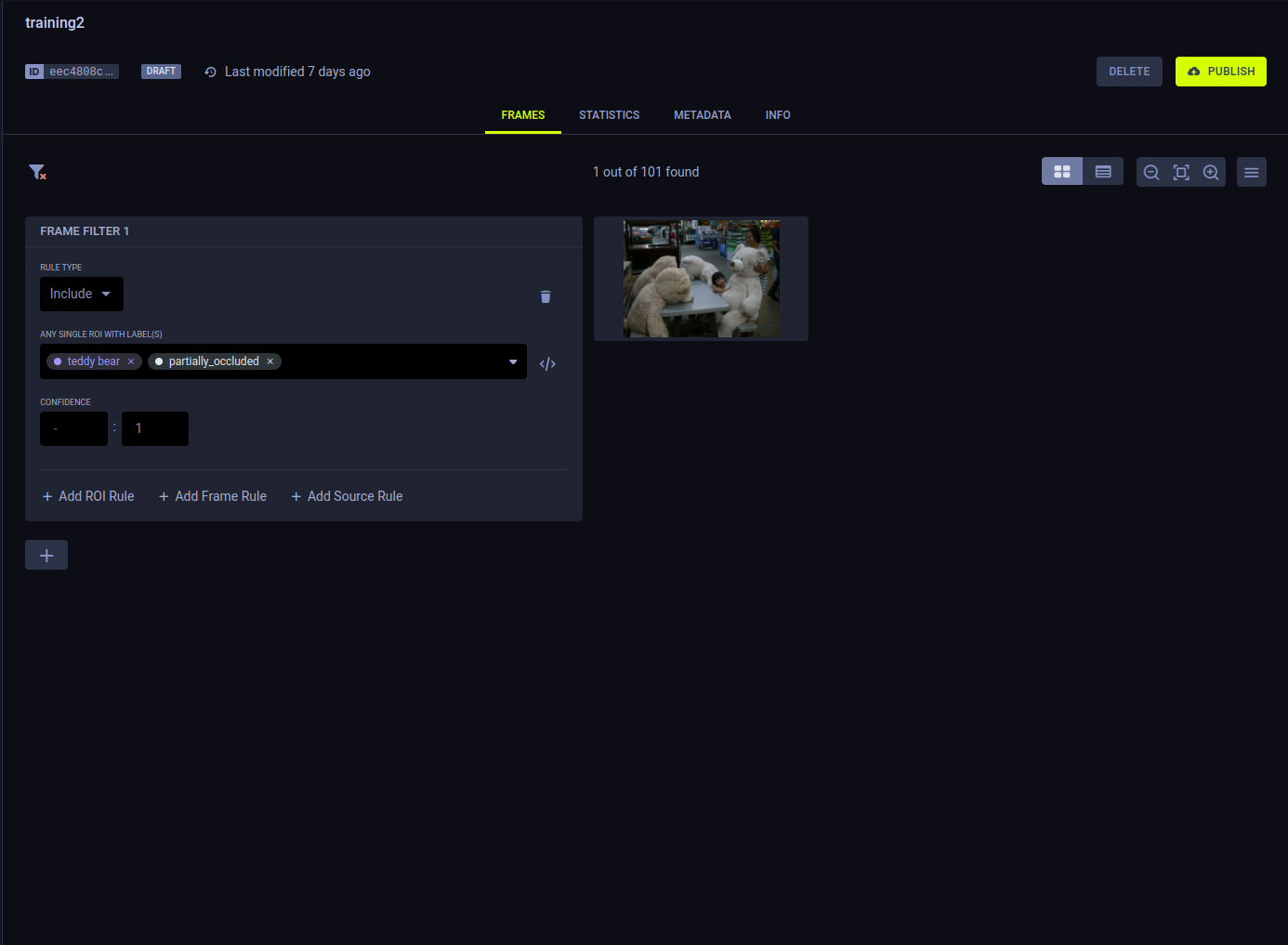 Add label to ROI rule