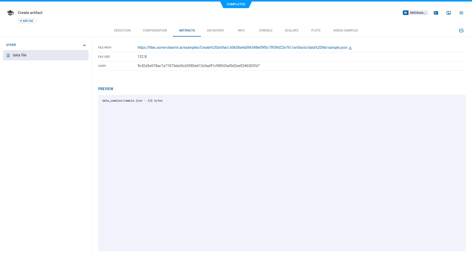 Artifacts in WebApp