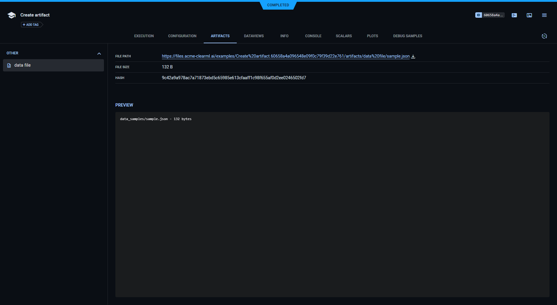Artifacts in WebApp