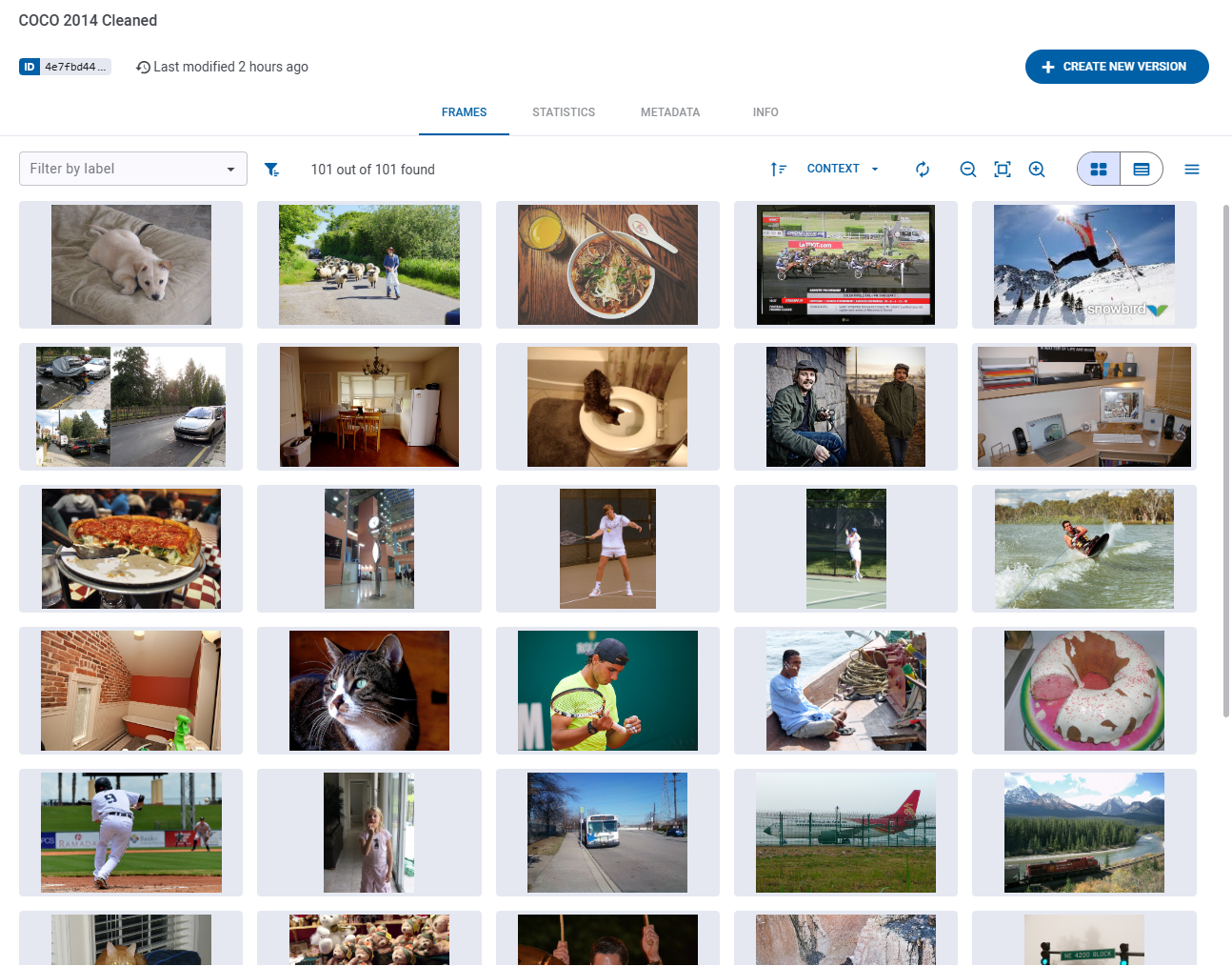 Unfiltered version browser
