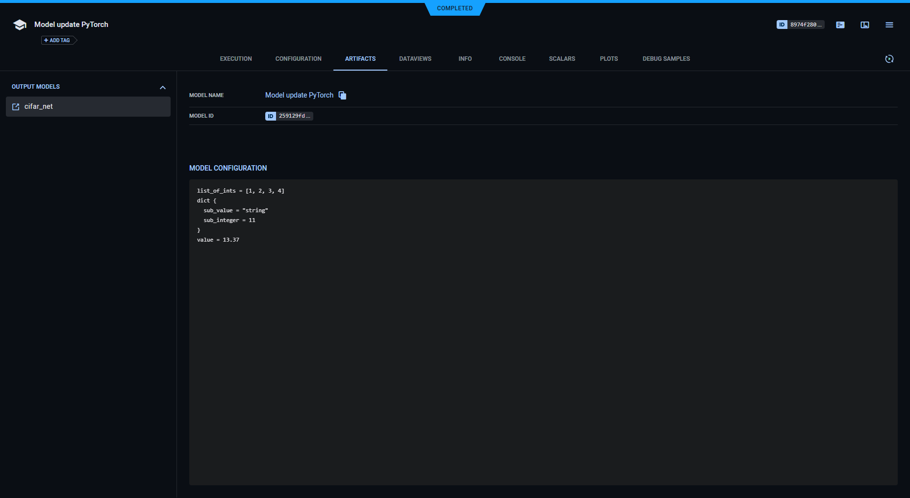 Task artifacts