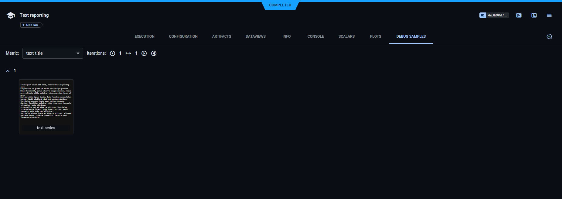 Text debug sample