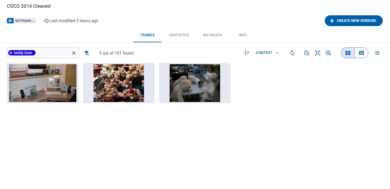 Filtered version browser