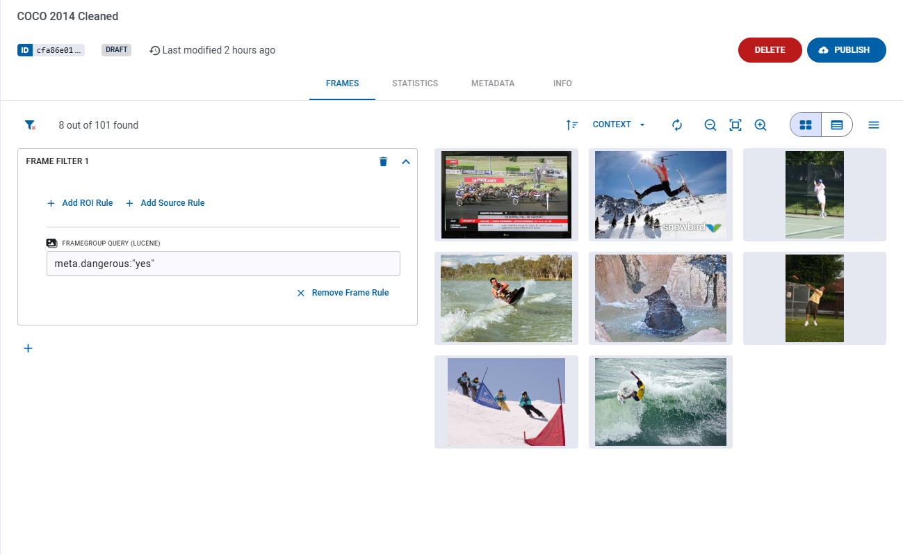 Filter by metadata